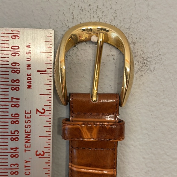 NWOT Lemie Leather Belt Sz Medium Alligator Print Made in Italy. - Picture 4 of 8